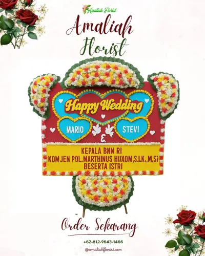 Karangan Papan Bunga Pernikahan di Pakulonan